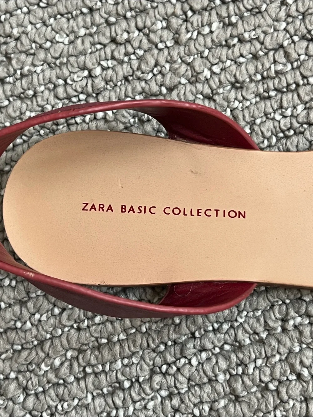 Women's Zara Red Leather Slingback Sandals - Picture 3 of 6